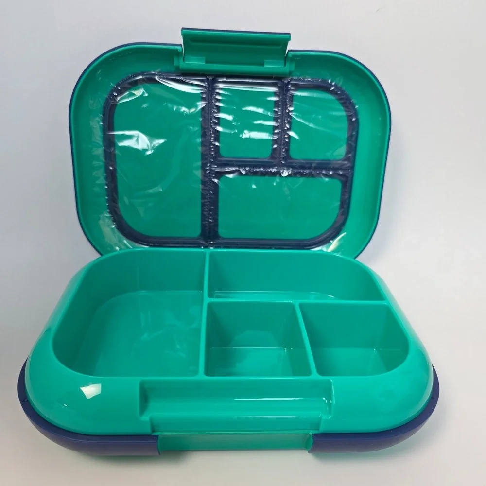 Bentgo Kids Chill Leak-Proof Bento Lunch Box Green Navy Blue with Ice Pack Tray